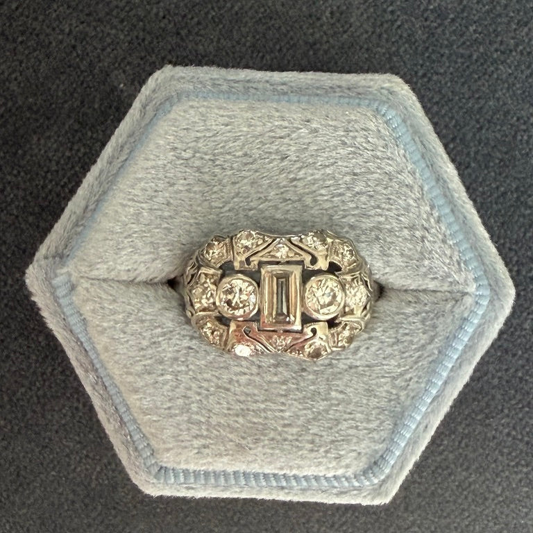Platinum Deco Diamond Ring
