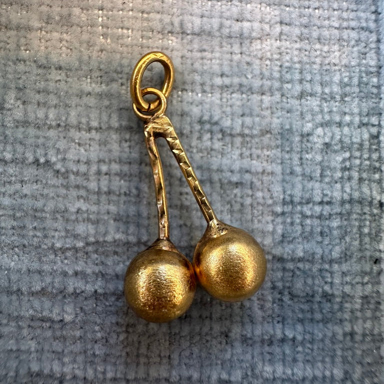 18k Mini Cherries Charm