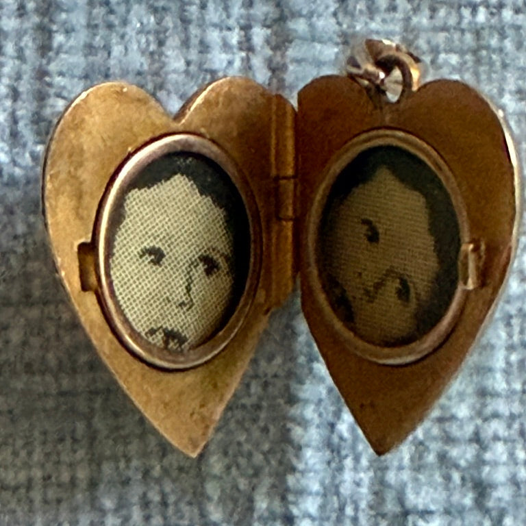 14K Tiny Heart Locket with Star Set Diamond