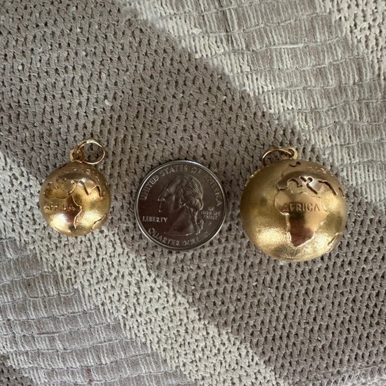 18K Small Solid Globe Charm