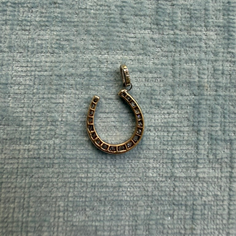 14K-15K Edwardian Diamond Horseshoe Charm