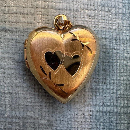 14k Double Heart Locket