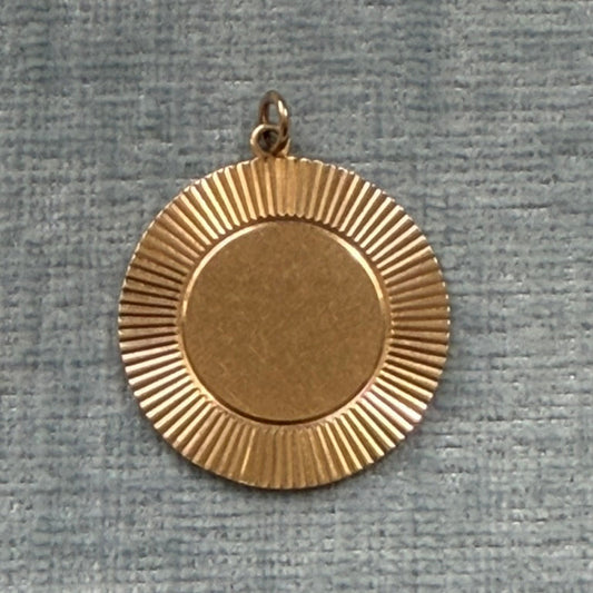 14k Engine Turned Disc Charm