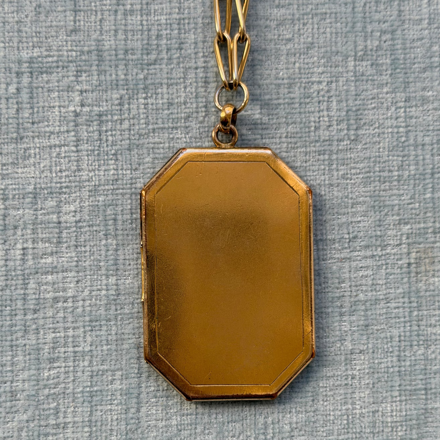 Gold Filled Large Octagonal Locket on Chain