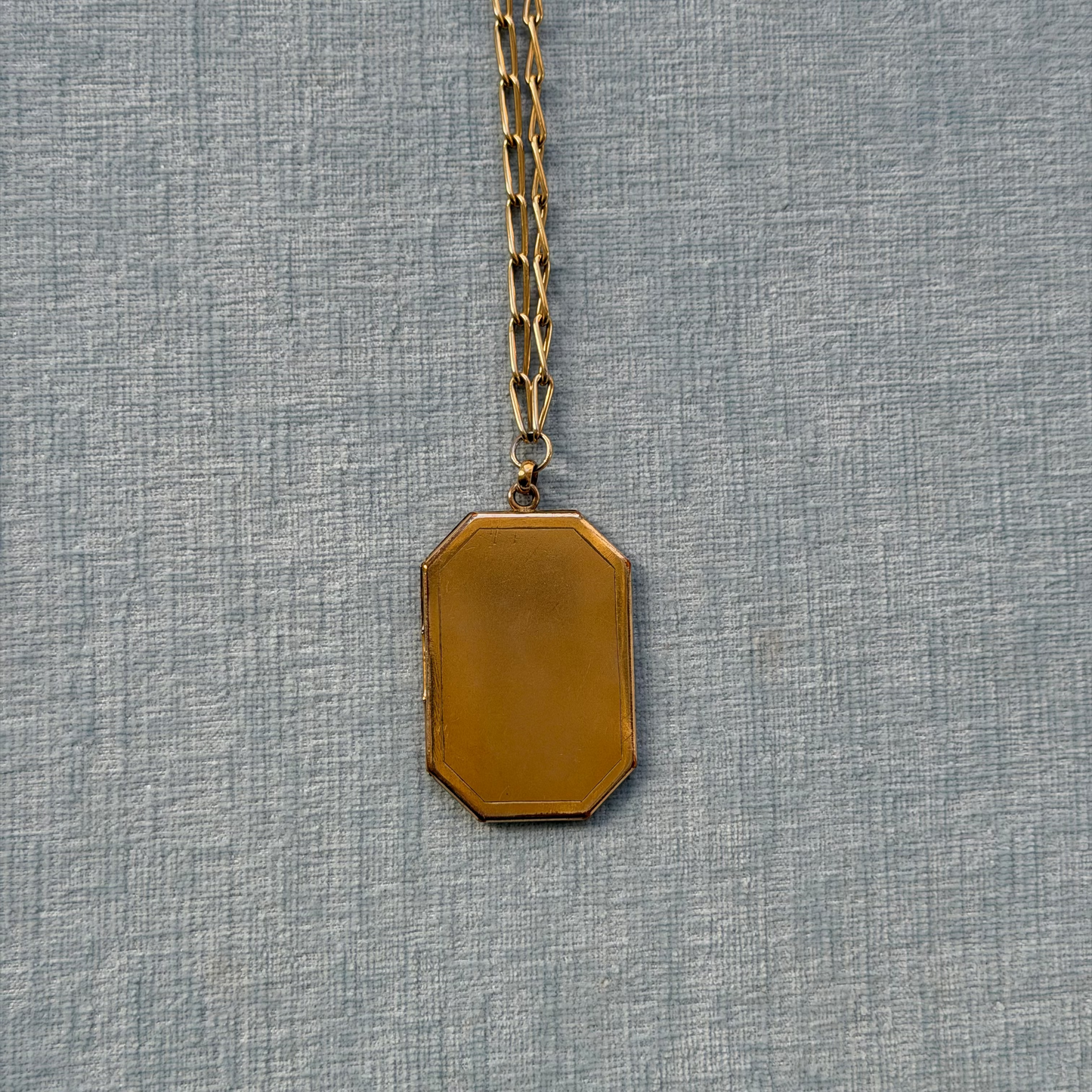 Gold Filled Large Octagonal Locket on Chain