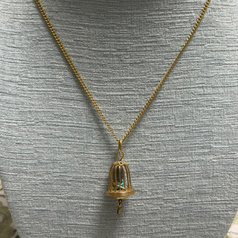 Gold Filled Birdcage Charm