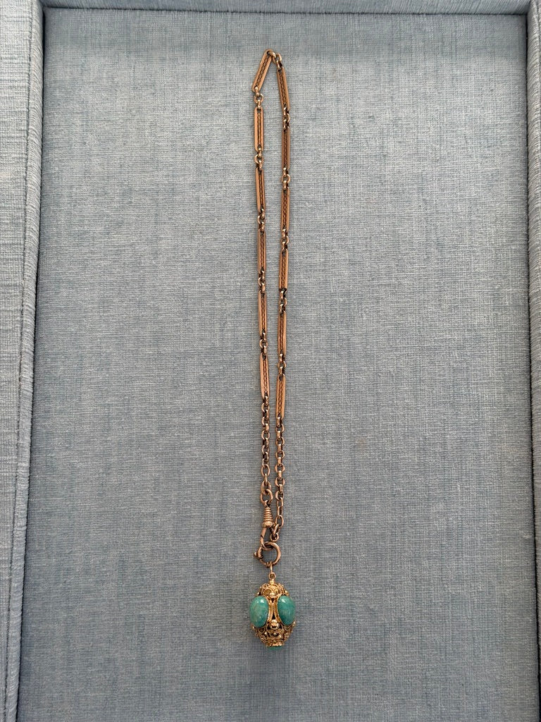 Gold Filled 18" Watch Chain with Spring Ring and Dog Clip