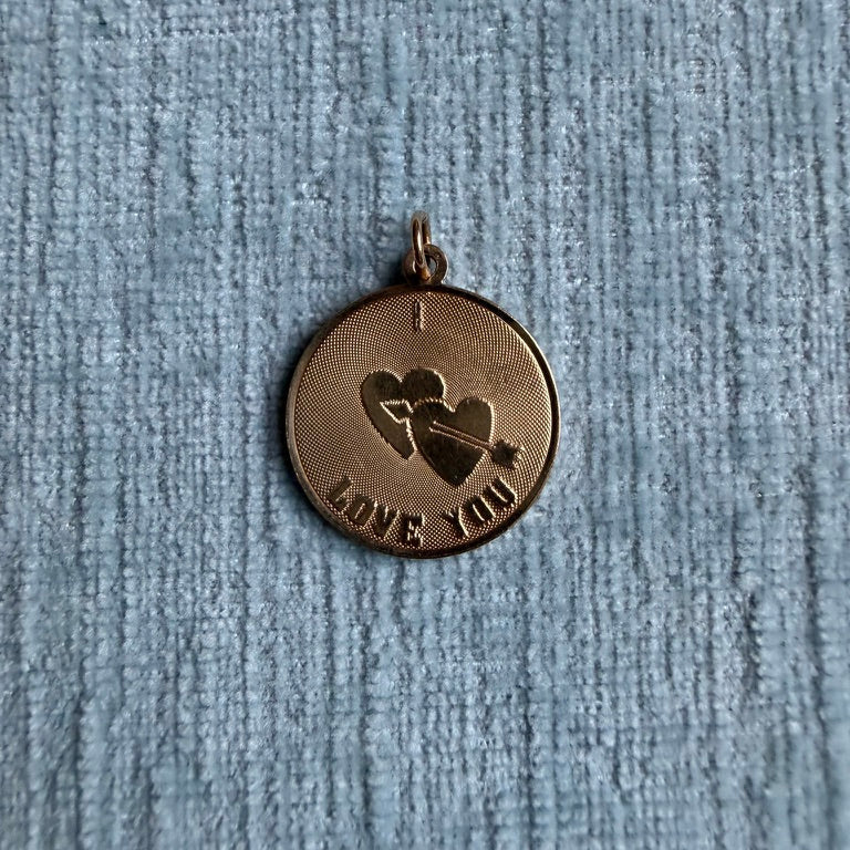 14k I Love You Disc Charm
