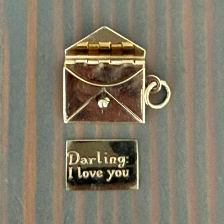 14K Envelope Charm with Darling I Love You Note