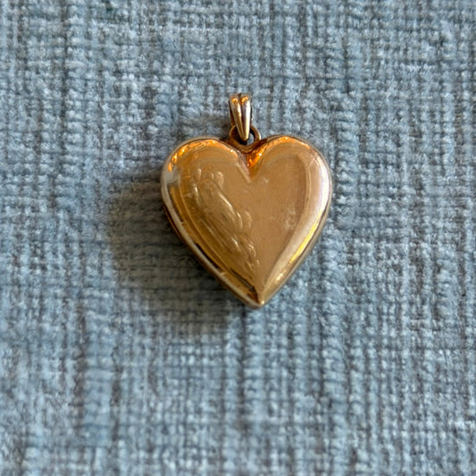 14K Tiny Heart Locket with Star Set Diamond