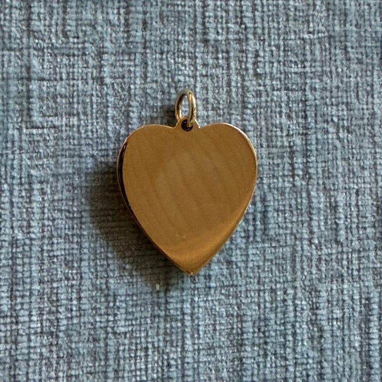 14k Solid Heart Charm with Star Set Ruby
