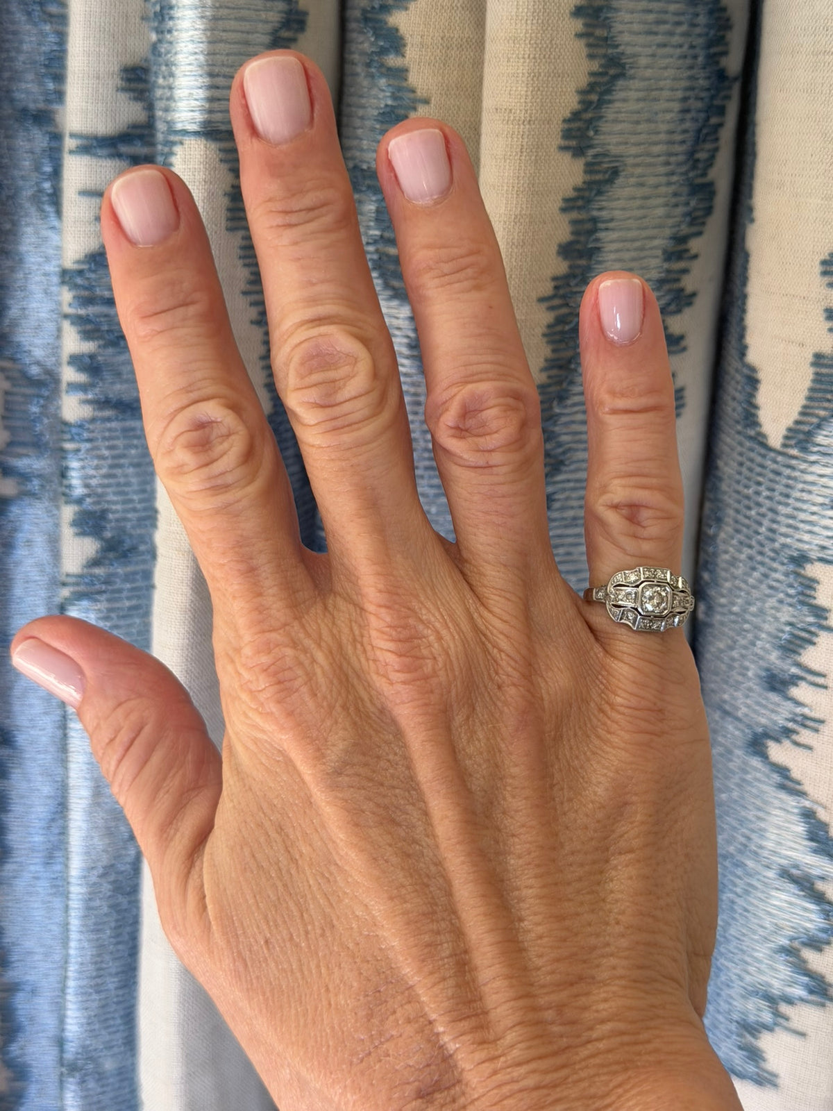 Platinum Diamond Deco Pinky Ring