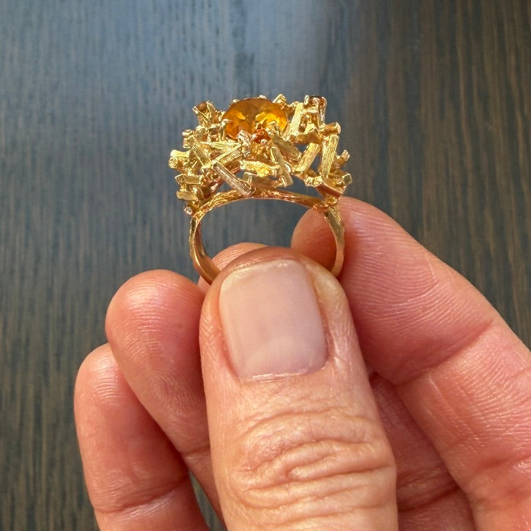 14k Citrine Bird's Nest Ring
