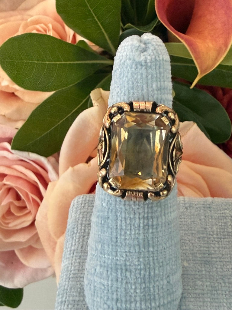14k Citrine Ring With Ornate Setting