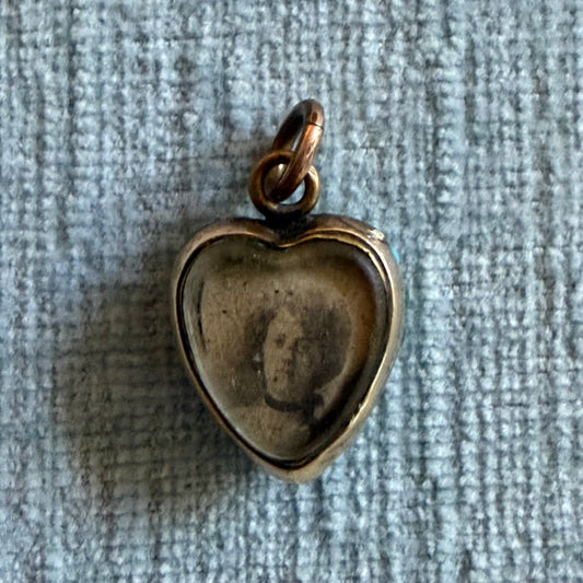 9k Victorian Pave Turquoise Picture Back Locket