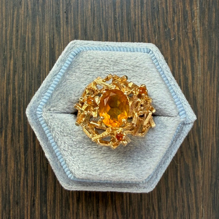 14k Citrine Bird's Nest Ring
